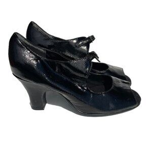 Aerosoles 'Gin City' Leather  Peep Toe Mary Jane Black Pumps Size 7.5